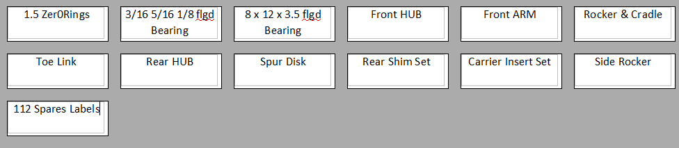 112 SPARES Label Set